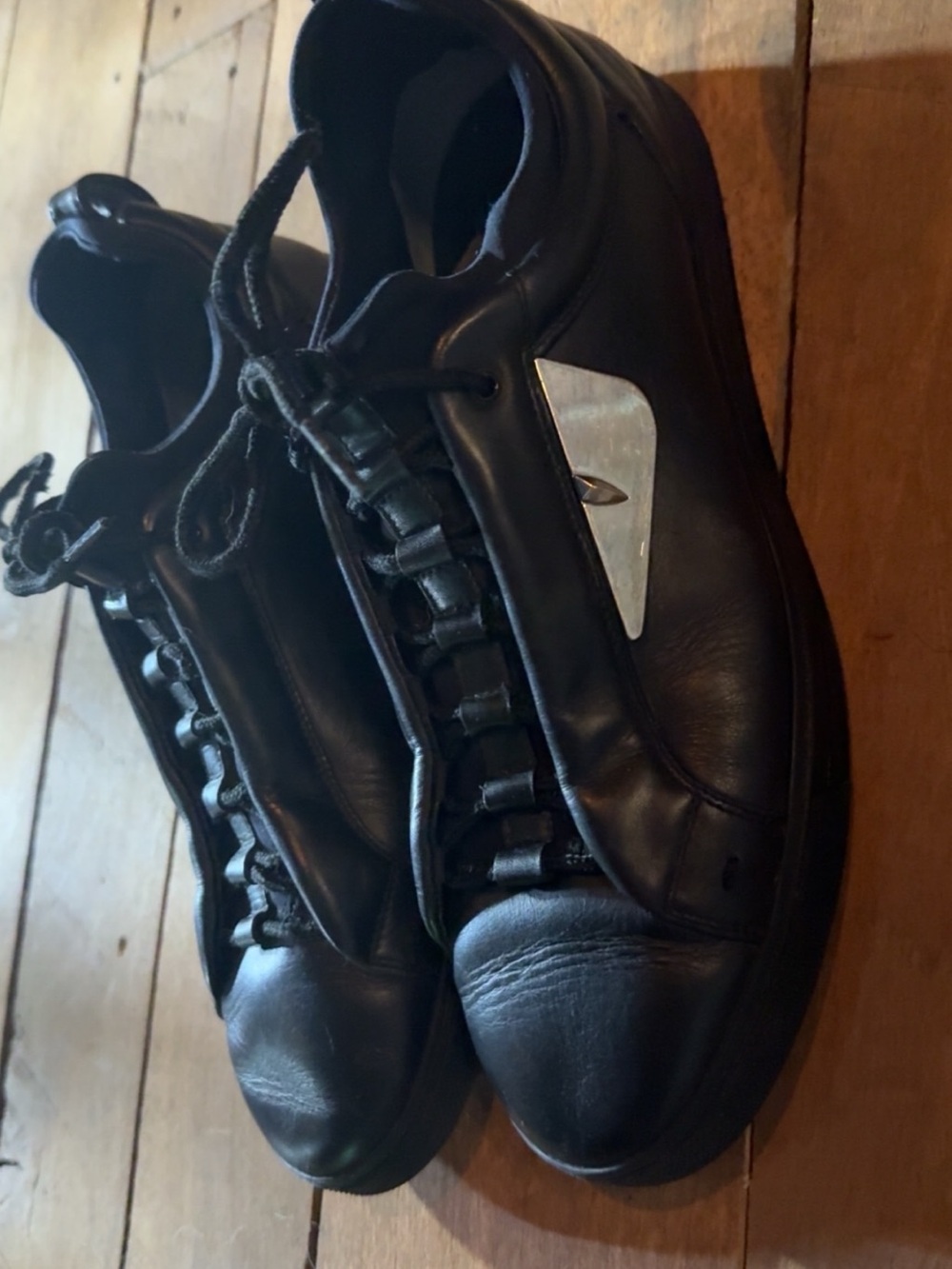 Men's Fendi Black Leather Lace-Up Sneakers